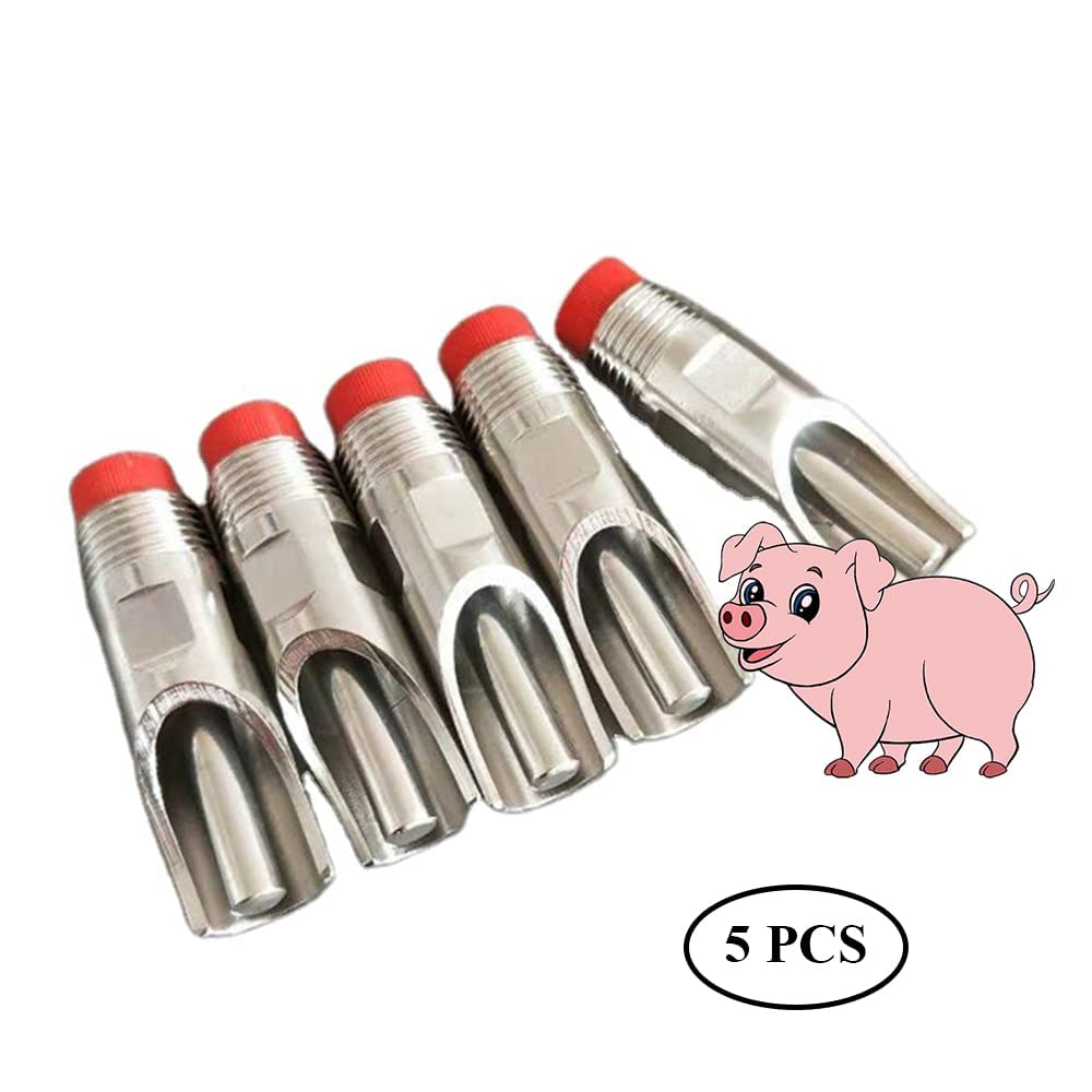1/2 INCH Stainless Steel Pig Automatic Water Nipple Set of 5 1