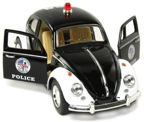 Kinsmart 5" Classic Volkswage 1967 Beetle Police car 1:32 Scale (Black/White)
