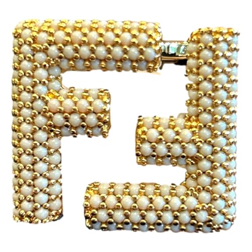 FENDI Women's FF Logo Studded Skinny Ivory Latte Belt, Size 903