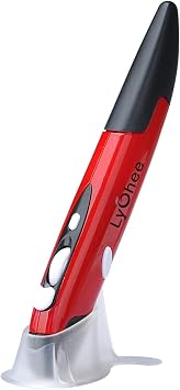 Lychee Wireless Optical Pocket Pen Mouse, 2.4GHz USB Wireless Optical Mini Air Mouse for PC Laptop Notebook Computer Mac Red