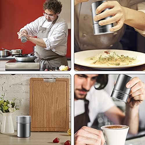 Coffee Sprinkles Powder Set,5.5cm*9cm/Stainless Steel Mesh Chocolate Shaker Duster,with 16 Coffee Stencils for DIY Cappuccino Coffee,Lcing Sugar Cocoa Flour & Latte Coffee (Small)