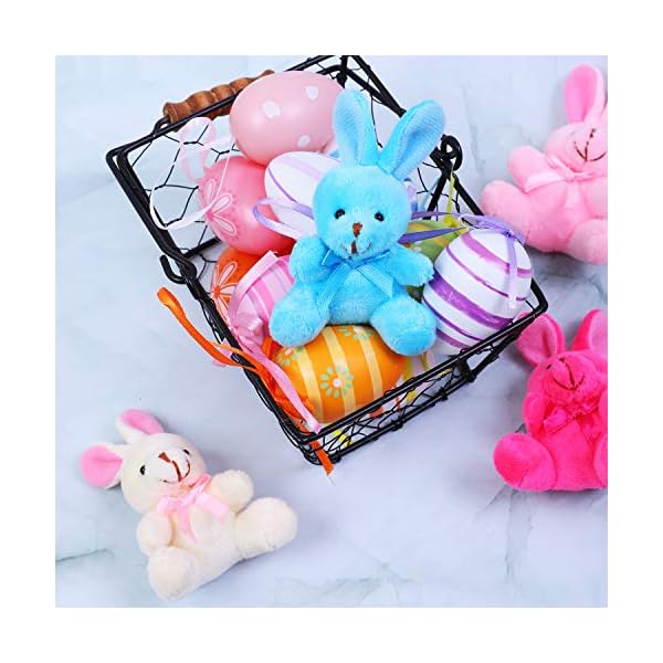 Elcoho 18 pack easter plush bunnies stuffed bunny plush toys easter baskets filler stuffers easter gift plush bunny animals  urban country home decor