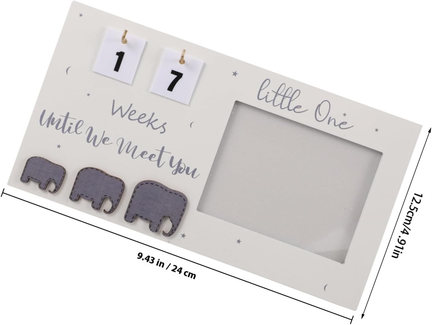 POPETPOP Wooden Sonogram Picture Frame for Keepsake with 12 Months Growth Display, Newborn Sonogram Photo Board for Nursery Décor and Memory Preservation