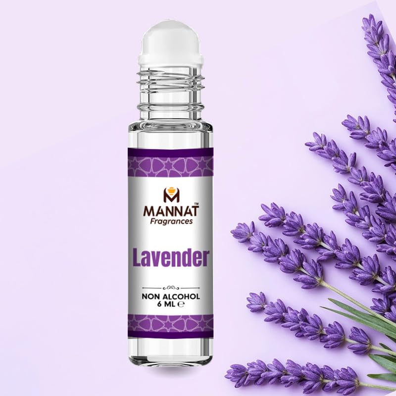 Image of Mannat Lavender Attar for Men & Women | Lavender Fragrance Notes | Long-Lasting Non-Alcoholic Roll-On Attar | Ideal Gift |6ML Pack
