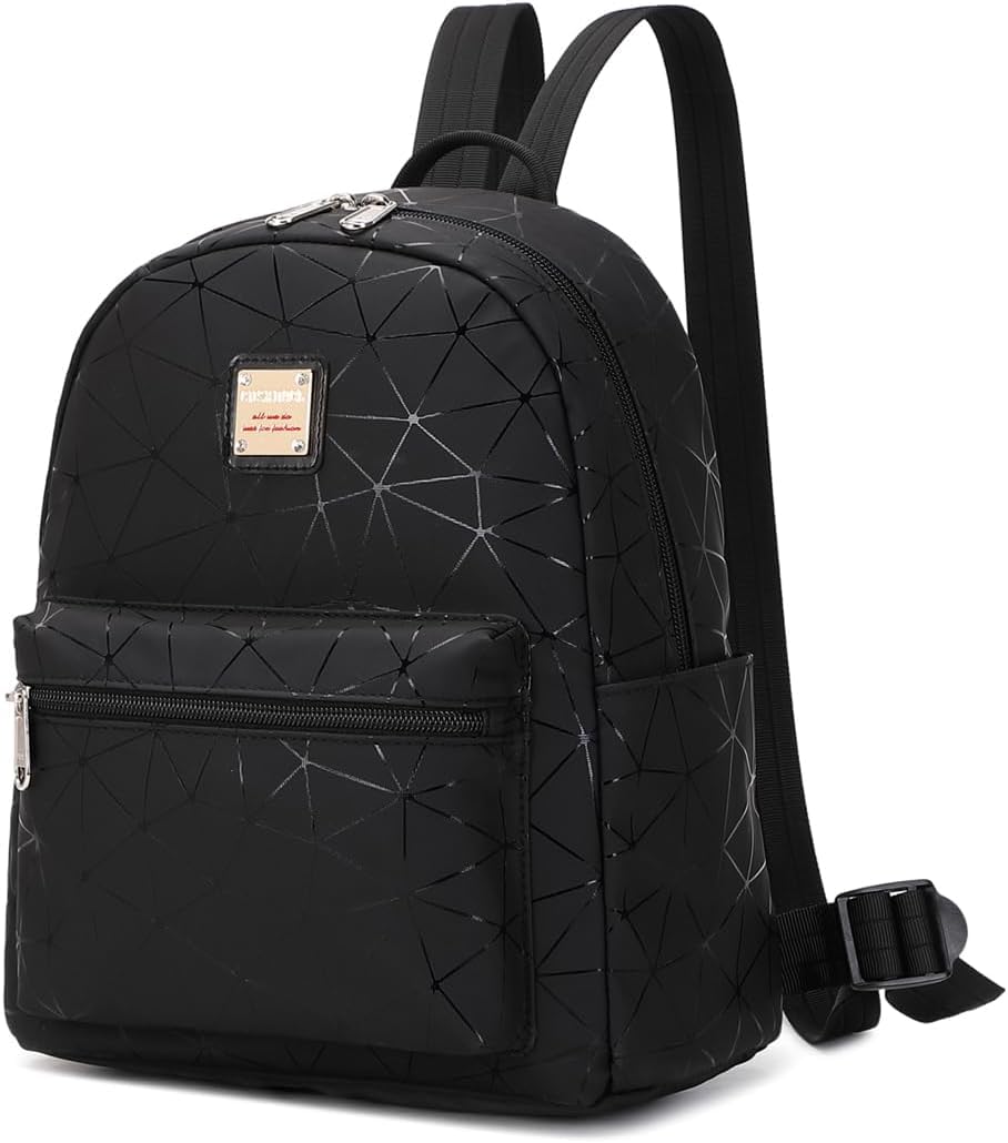 Cusangel Black Mini Backpack For womens, black backpack Purse,10L Synthetic Leather Cute Small Backpack with Pockets,Travel Fashion Backpack,Ladies