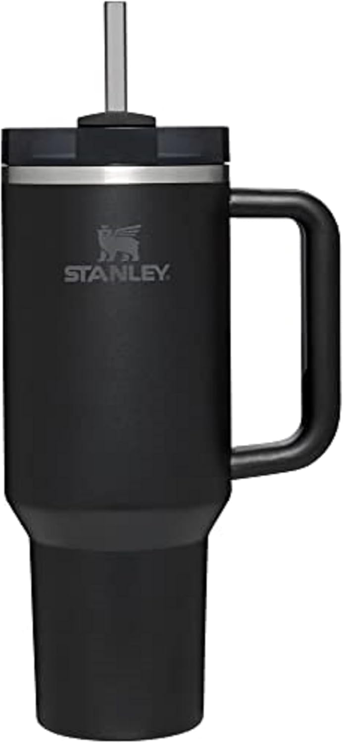 STANLEY Quencher H2.0 Tumbler with Straw 40 oz | Flowstate 3-Position Lid | Cup Holder Compatible for Travel | Insulated Stainless Steel Cup | BPA-Free | Black