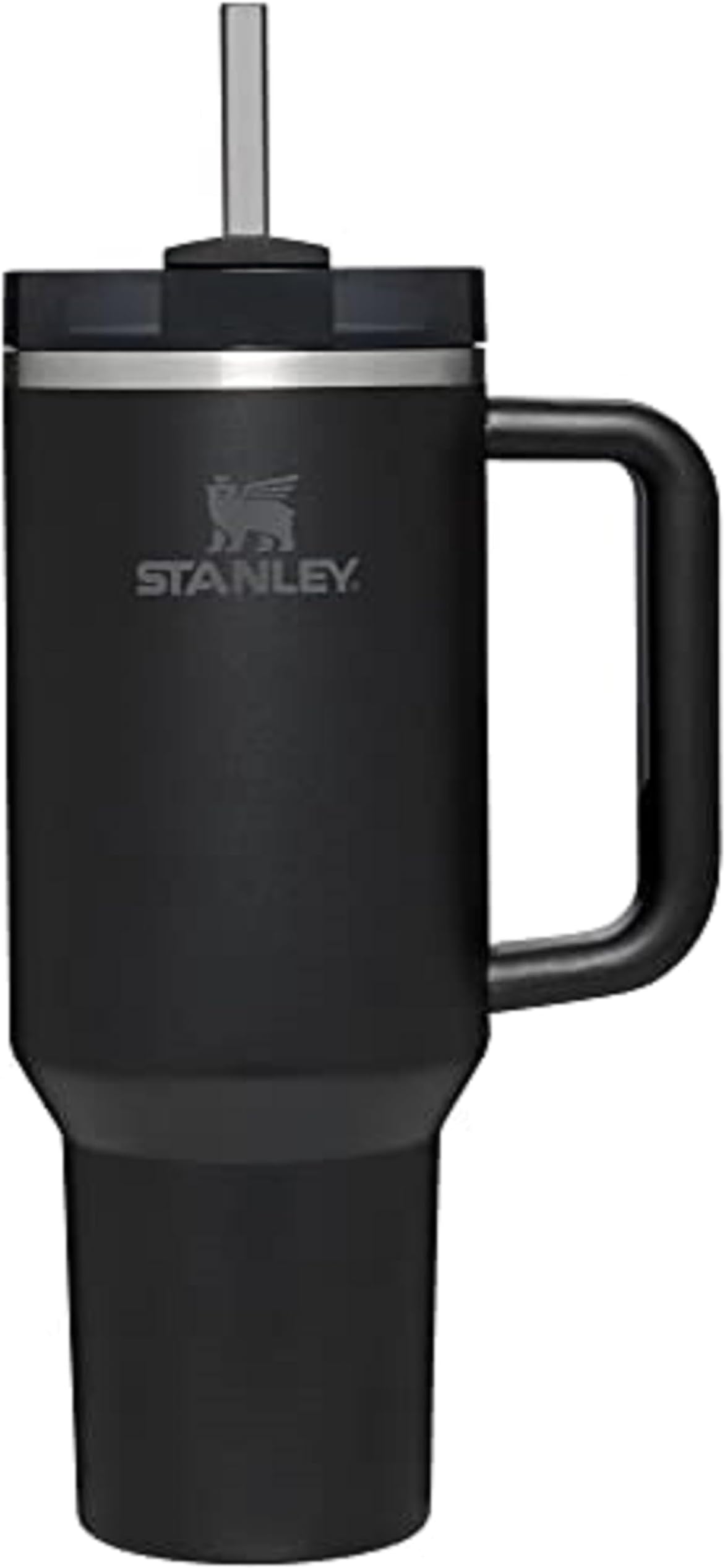 Quencher H2.0 FlowState Stainless Steel Vacuum Insulated Tumbler with Lid and Straw for Water, Iced Tea or Coffee, Smoothie and More, Black , 40 oz