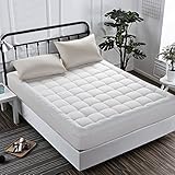 Luxury Collection 100% Cotton 300 Thread Mattress Pad Cover Down Alternative Mattress Topper (Queen)