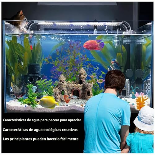 Miniatura 5 de Naturezhen 9 Piezas Plantas Artificiales De Acuario, Decoracion Para Acuarios, Plantas Plástico Peceras, Roca De Poliresina, Se Puede Utilizar En Peceras Y Acuarios