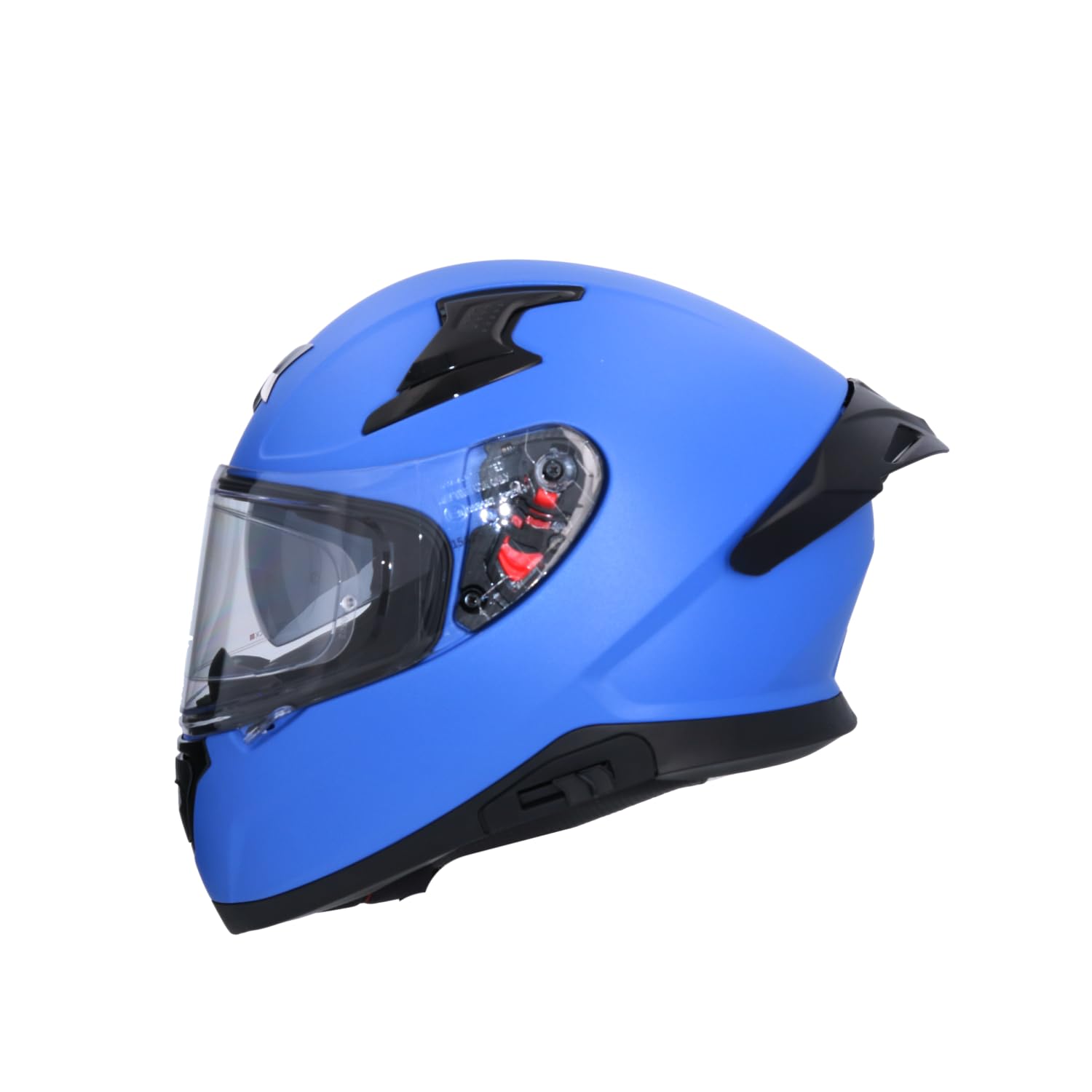 Casco AXOR Apex Solid Casco Integral de Moto Azul Mate con Pantalla Extra y Lente Solar, Diseño Deportivo, Talla XXL
