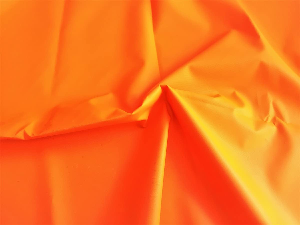 Tissu polyester enduit PU imperméable orange fluorescent 500x150 cm pour bâche extérieure solide - 2