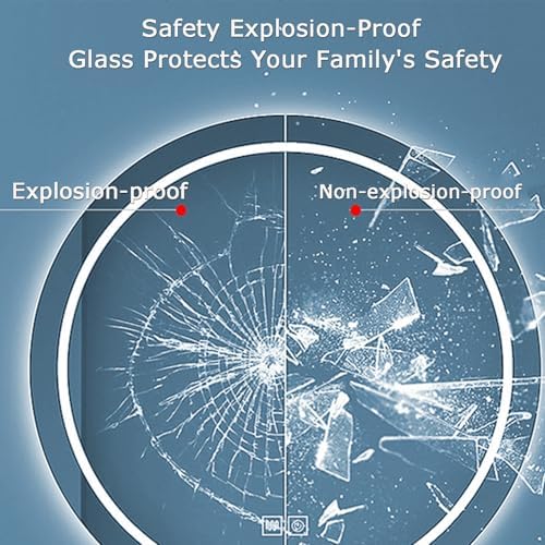 Smart Arched LED Bathroom Mirror - Wall Mounted Frameless Vanity Mirror with Memory Function, Frontlit Warm Light, 70x100cm for Bathroom & Bedroom Decor