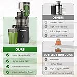 Slow Masticating Cold Press Juicer: Cold Pressed Juicer Machines For Vegetable And Fruit 200W, Matte Grey - Image 4