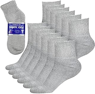 Debra Weitzner Diabetic Ankle Socks Mens Womens Non-binding Socks Loose Fit 12 Pairs Grey (sock size 13-15 fits men's shoe size 12-14)