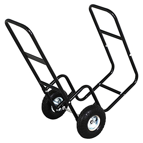 go2buy Heavy Duty Pneumatic-Wheel Firewood Log Cart Trolley Carrier Wheelbarrow - Thumbnail 7