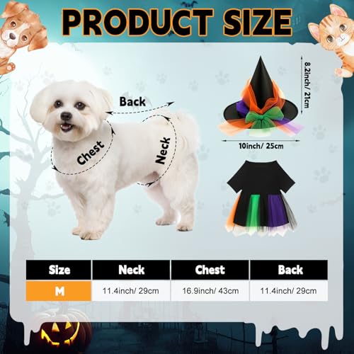 Disfraz Halloween con tutú y sombrero para mascotas pequeñas miniatura 2