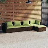 patio deals outdoor patio furniture set outdoor furniture outdoor table and chairs5 Piece Patio Lounge Set with Cushions Poly Rattan BrownSuitable for garden patio, living room bedroom