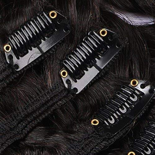 Miniatura 5 de Extensiones de cabello humano natural rizado con clip para mujeres negras, extensiones de cabello humano real Remy ondulado natural con clip para