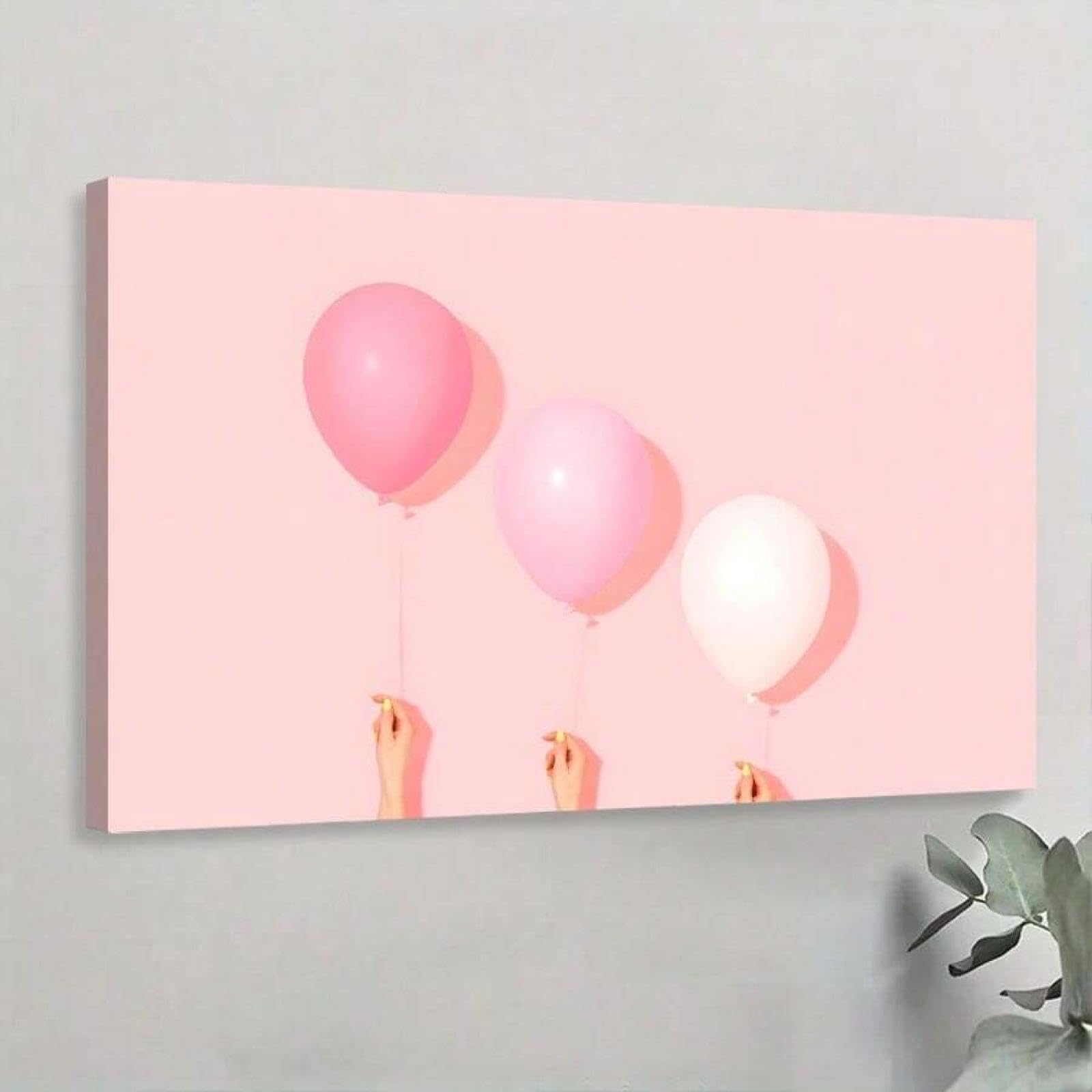Toile murale ballons roses douceur et légèreté déco chambre et bureau - 8