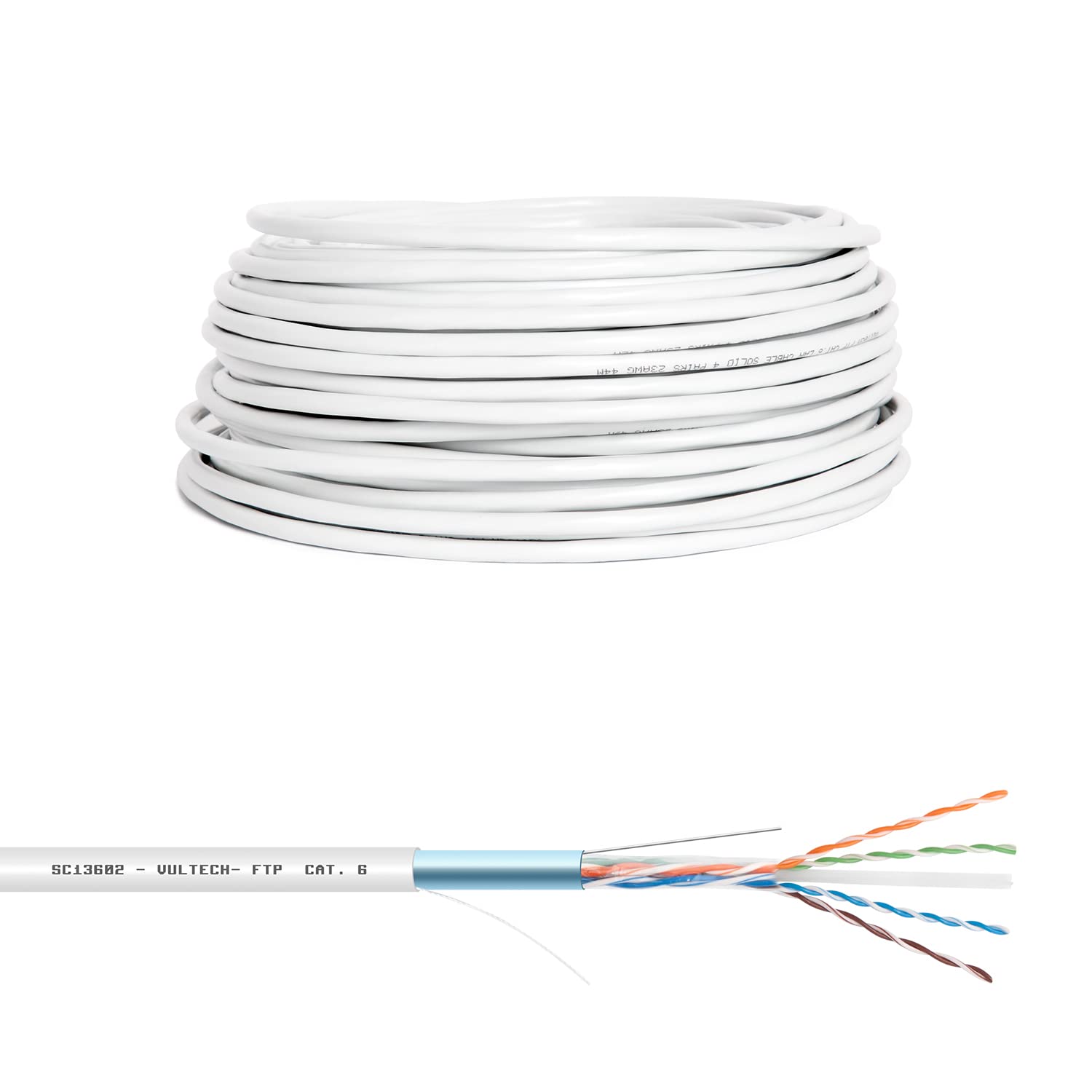 Vultech SC13602-50 Skein Lan Category 6 FTP 50 Meters 23AWG Ethernet Network Coil 50m Cat6