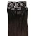 Clip Hair Extension, Grammy 20 Inch Straight Full Head Remy Clips in Human Hair Extensions 100% Real Human Hair For Highlight 7pcs 70g (#02 Dark Brown)
