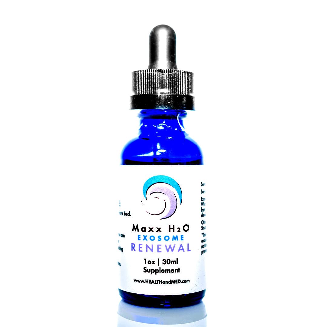 HealthAndMed Maxx H2O Exosome Renewal from Whartons Jelly Mesenchymal Stem Cells MSCs Supplements Delivered with Hydrazorb Structured Water