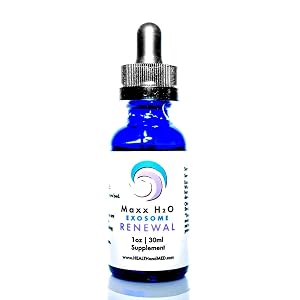 HealthAndMed Maxx H2O Exosome Renewal from Whartons Jelly Mesenchymal Stem Cells MSCs Supplements Delivered with Hydrazorb Structured Water