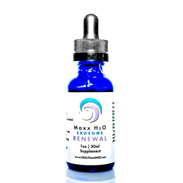 HealthAndMed Maxx H2O Exosome Renewal from Whartons Jelly Mesenchymal Stem Cells MSCs Supplements Delivered with Hydrazorb Structured Water