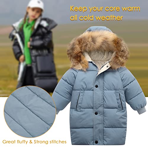 Happy Cherry Down Jacket For Baby Boys Girls Padding Puffy Solid Zipper Up Coats Long Thick Cozy Outerwear Hoodie Durable Mid Length Overcoat Toddler Little Kids Cute Outfits #TOP4
