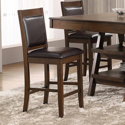 Dewey Walnut Upholstered Counter Chairs (2)