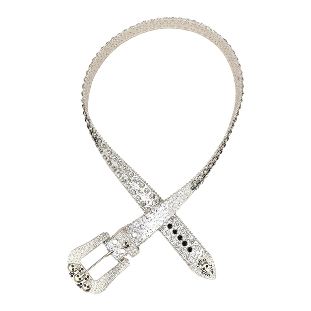 JSGHGDF Adult Belt with Buckle Halloween Ladies Teens Skull Rivet Waistband