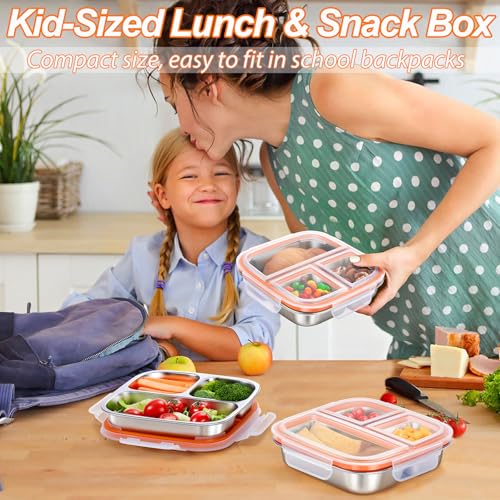 Stainless Steel Snack Container 3 Compartments