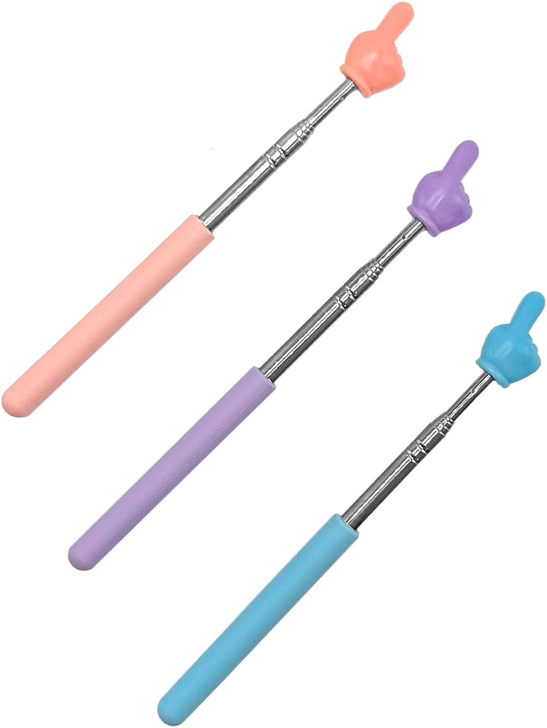 3 Pcs Teacher Pointer Sticks Finger, Extendable Telescopic Pointer Tiny Hands Pointer for Elementary School Kindergarten Classroom