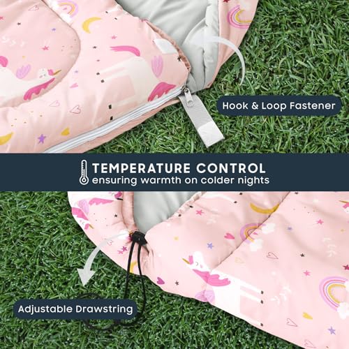 Wake In Cloud - Bolsa de Dormir para Niñas, Toddler, Ligera y Compacta para Camping en 3 Temporadas, Diseño de Unicornio Celestial miniatura 5