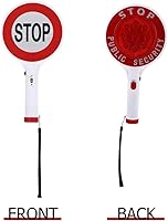 Vista 8 de iplusmile Luz de estacionamiento LED recargable con señal de tráfico con placa de señal de parada de plástico duradero, advertencia de mano