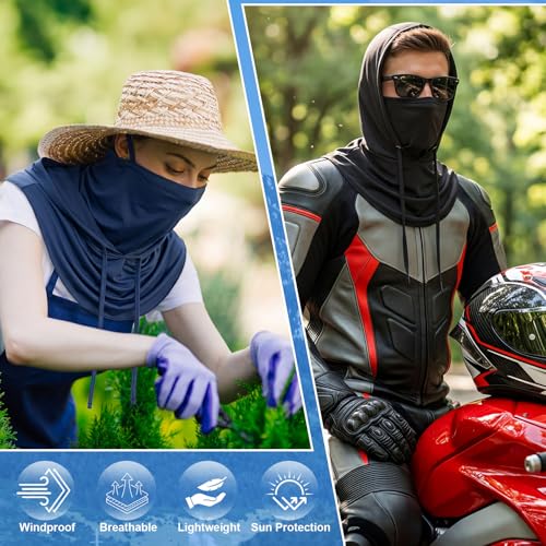 Image of Funtery Summer Cooling Balaclava Mask, UV Protection Hood Mask Breathable Cycling Face Cover Full Head Scarf for Men Women
