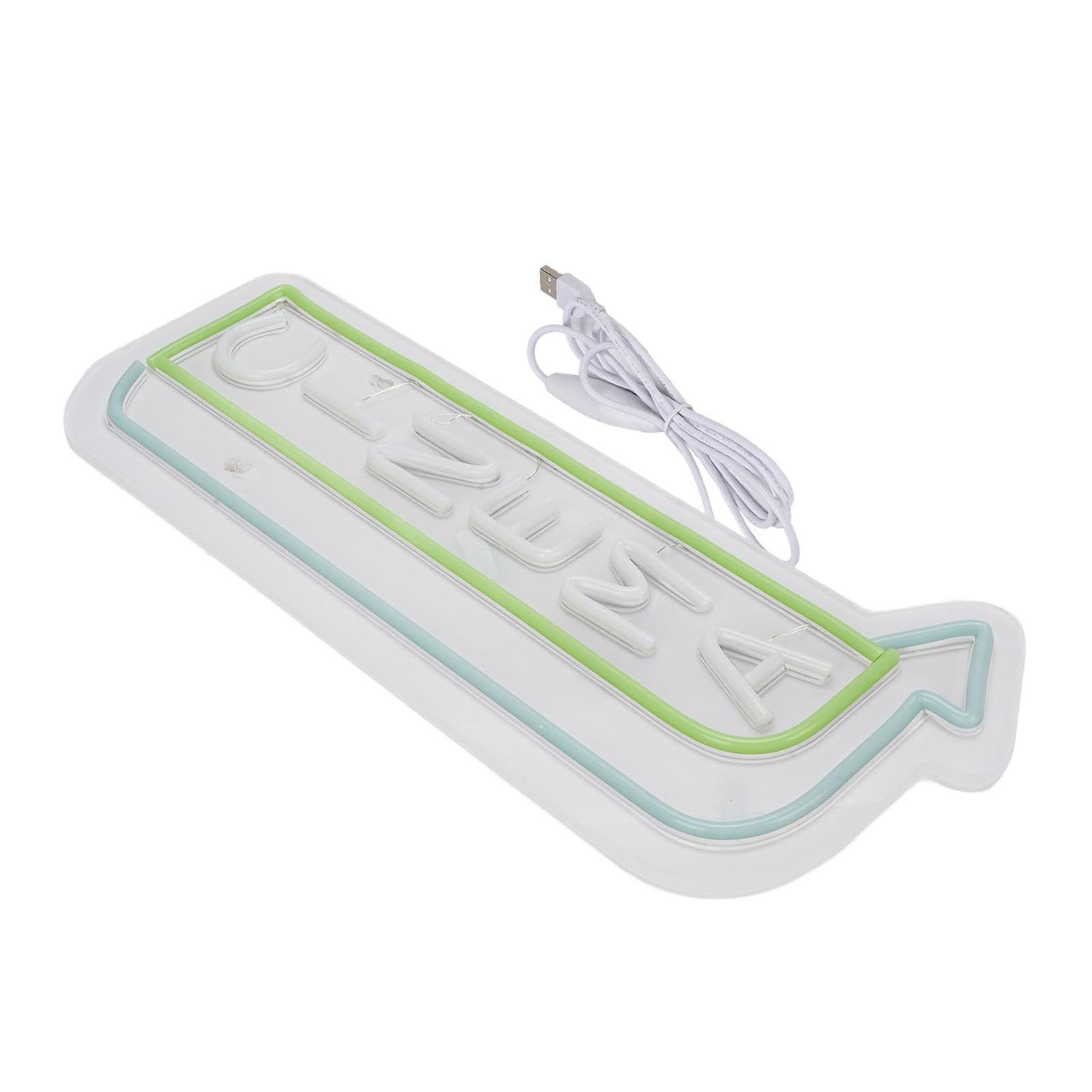Insegna cinematografica Luce a LED dimmerabile con lettera a punta di freccia per sala cinematografica Decorazione parete per teatro Materiale acrilico Verde Blu Bianco CINEMA
