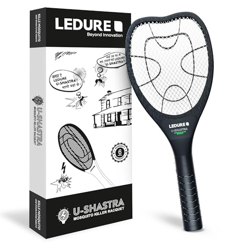 Ledure UShastra Mosquito Racket Bat | Rechargeable Electric Fly Swatter | Mosquito Killer Racquet with 6 Months Warranty | Shock Proof Racket | Pack of 1