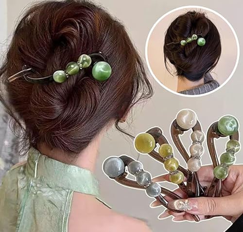 Pinzas de cabello con perlas twist 5 piezas miniatura 2