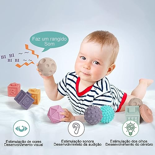 Blocos de Montar Silicone Construção STEM Montessori Brinquedo Bebê 23 Peças