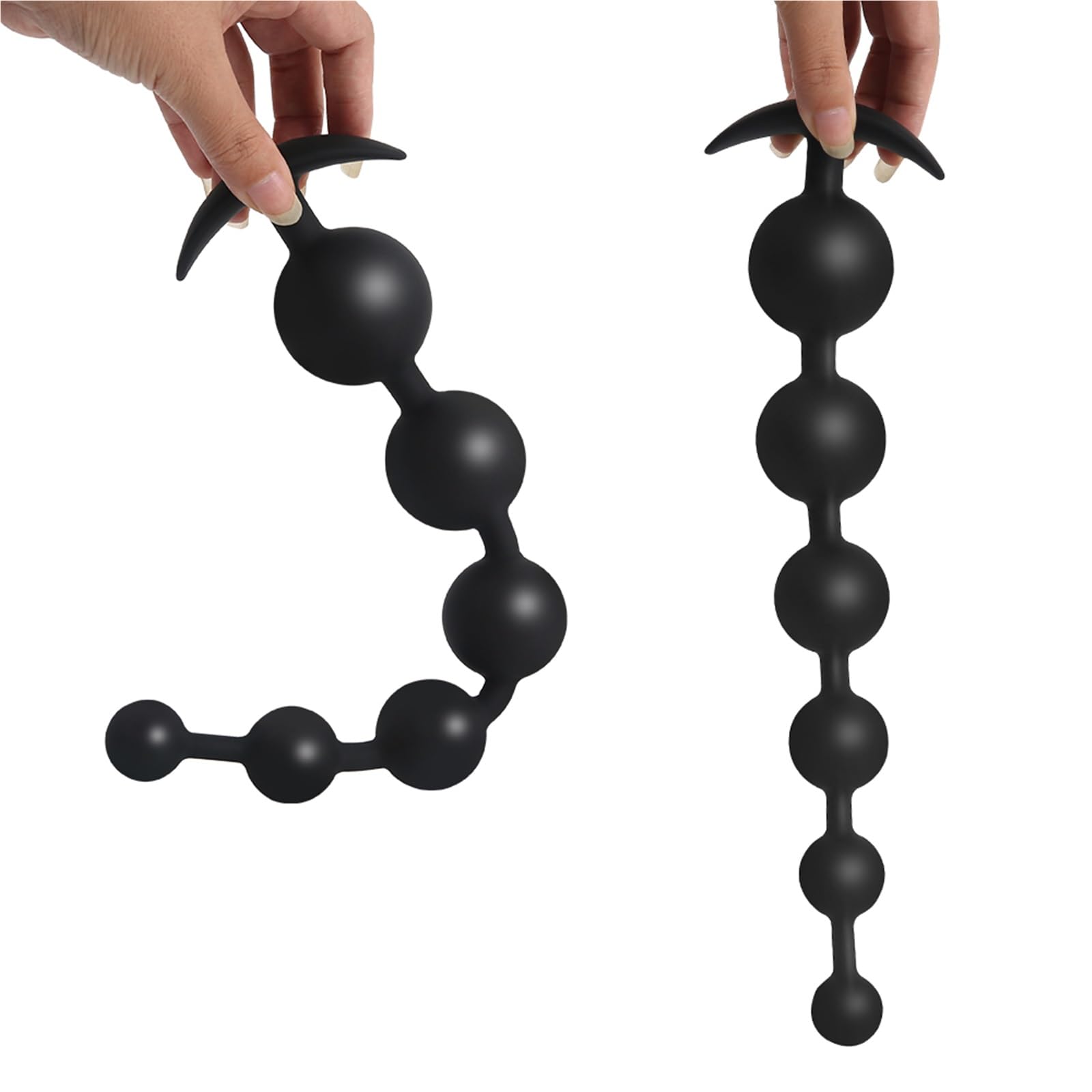 Juguetes sexuales anales de 4 tamaños, bolas anales de silicona, juguetes sexuales para adultos de 18 pulgadas, tapón anal grande, dilatador anal, tapón anal, juguete sexual negro de cinco cuentas