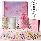 Myripoly Tarot Cards Set with Meanings on Them-Beginner Tarot Deck Set-Tarot Spread Cloth,Velvet Pouches-Tarot Cards for Beginners Crystal-Rope Satya Incense
