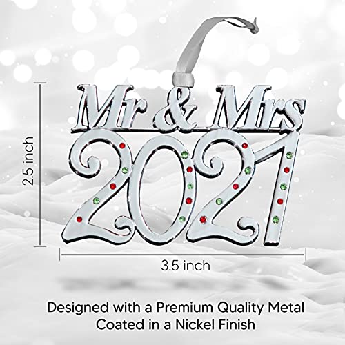 Holiday Jingle Mr. And Mrs. Christmas Ornaments 2021 – 2021 Wedding Ornament -2021 Christmas Ornaments For Married Couples, Newlyweds – Christmas Decorations For Bridal Shower, Wedding Reception, #TOP1