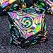 KERWELLSI Metal DND Dice Set D&D, 7Pcs Nature Vines Leaf Role Playing Dice with Gift Box, Rainbow Green Dungeons Dragons D and D Game Dice D20 D12 D10 D8 D6 D4