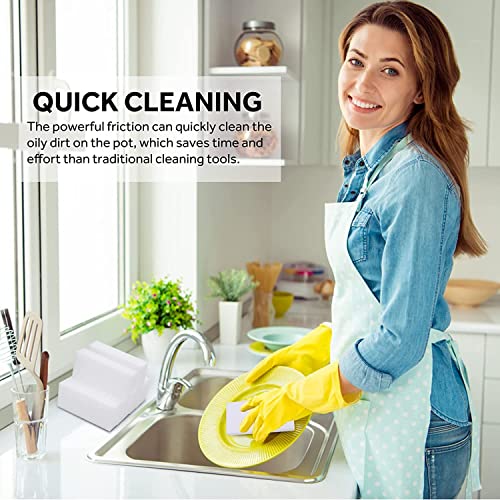 Image of Magic Sponge Eraser, 50Pack Melamine Sponge Foam Bulk Sheets Cleaning Pads, Multi-Functional Household Cleaning Sponges for Dish, Kitchen, Stove, Bathtub, Sink, Furniture