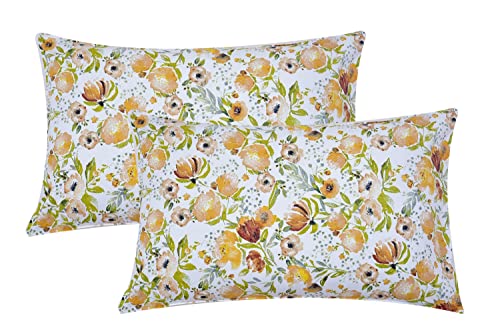 Image of COZY FURNISH Super Soft Cotton Printed 2 Piece Cotton Pillow Covers Set of 2-17x 27(Inches) Super Soft and Breathable Envelope Closure Pillow Cases