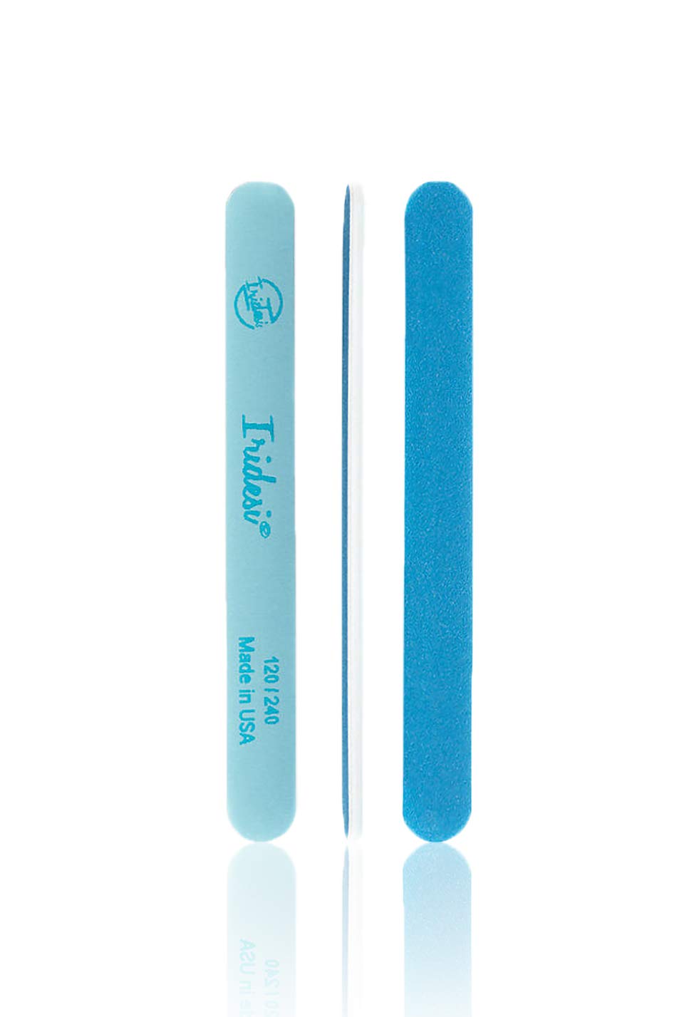 Iridesi Professional Nail Files and Buffers Blue 120 240 Grit Washable Emery Boards 7 Inches Long 12 Fingernail Files Per Pack