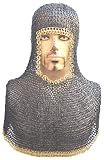 Allbeststuff 9 MM Full Flat Riveted Dome Riveted Chain Mail Hood ABS