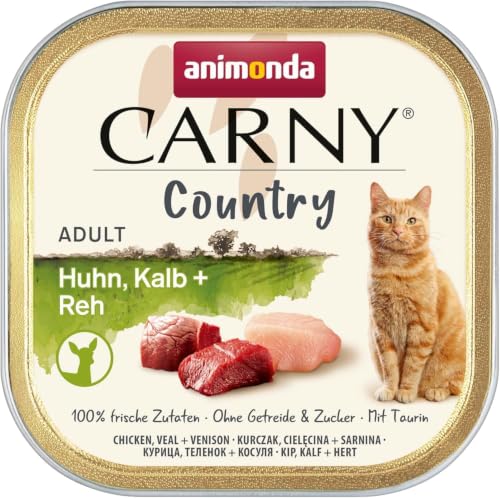 animonda Carny Country Katzenfutter nass Home Mix (6 x 100g), getreidefreies Katzen Nassfutter ohne Zucker, mit frischen fleischigen Zutaten