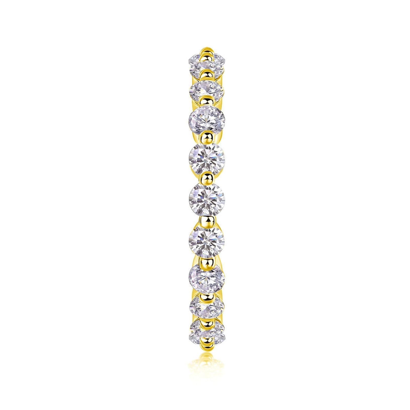 Anillo para mujer, oro amarillo, anillos de compromiso, oro real con moissanite, anillo de aniversario para mujer
